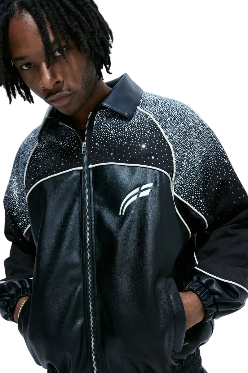 Rvs Labs Black Leather / Suede Astral Zip Jacket