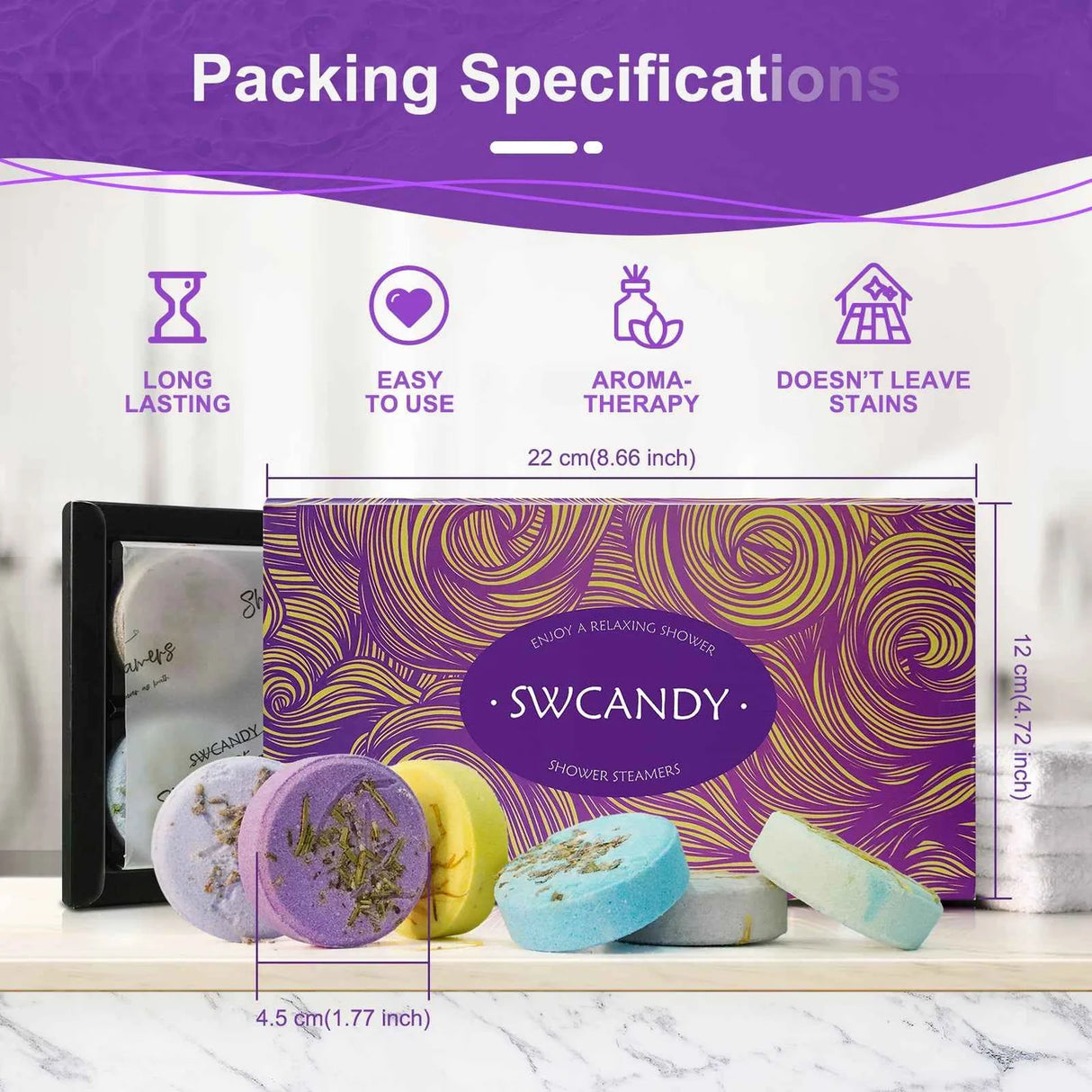 SWCANDY Shower Steamers - 8 Tablets
