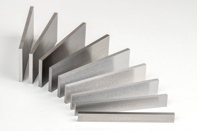 Hard Steel Blank Parallel Set, 100mm Length x 4mm Width, 10-42mm Height, 9 Pairs