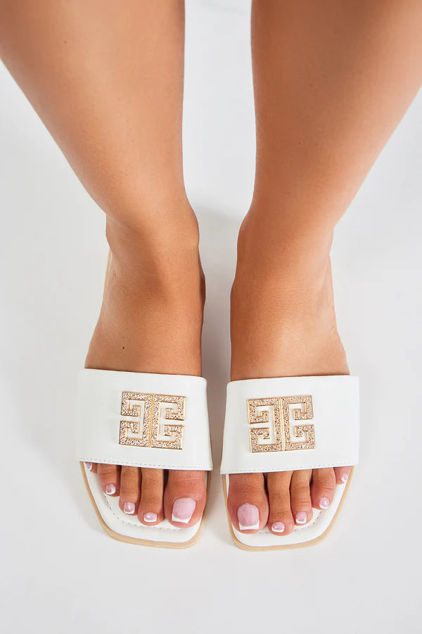 Fashion Nova Like What I Like Sandals - White SIZE 8