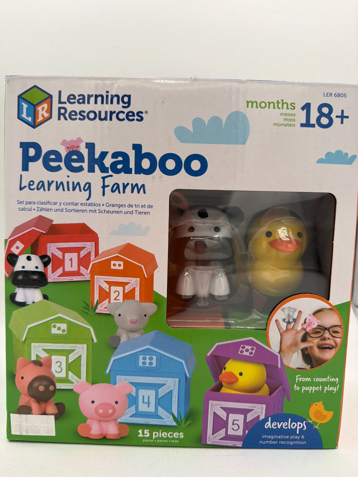 Learning Resources Peekaboo Learning Farm - 10 Pieces, Ages 18+ Months