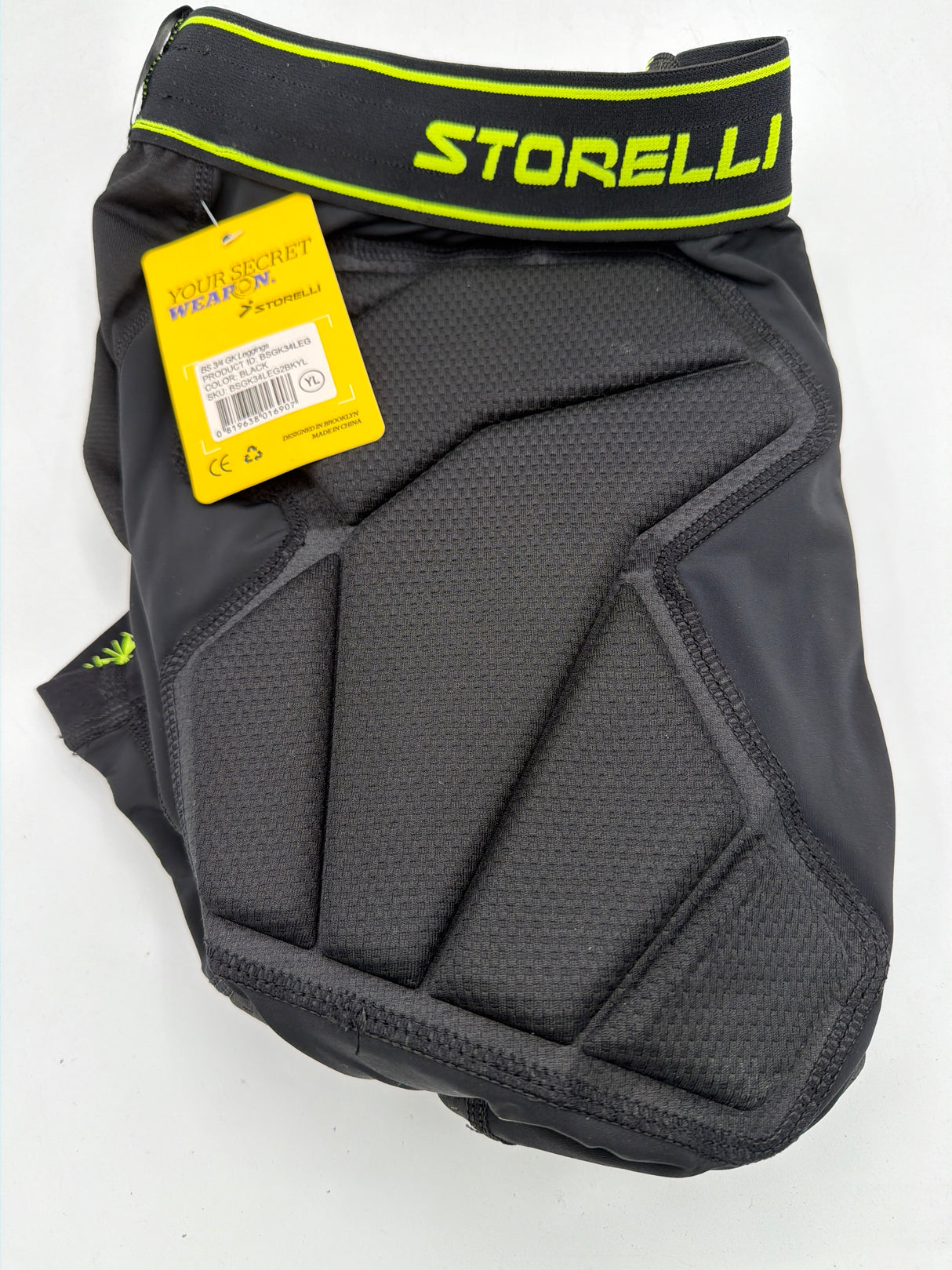 Storelli Sports BSGK34LEG2BKYL - BodyShield GK 3/4 Leggings Black, Youth - Large