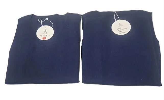 ANRABESS Women's Sleeveless Sweater Vest Navy Blue Sm