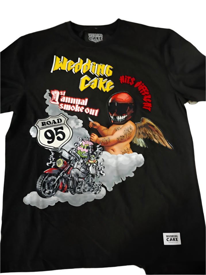 Wedding Cake Smoke Out Tee, Black- Men's