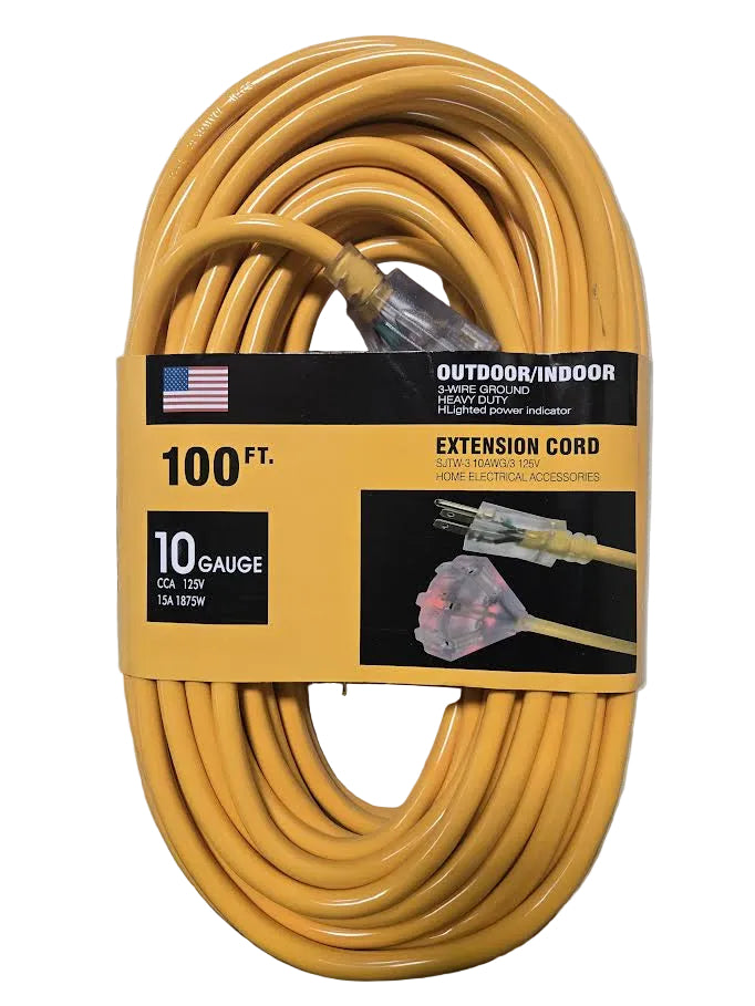HOME ELECTICAL ACCESSORIES 100FT 3-WIRE GROUND EXTENSION CORD