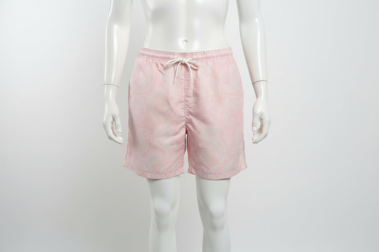 Men's Swim Trunks Boho Style Print - Pink/White - Size L