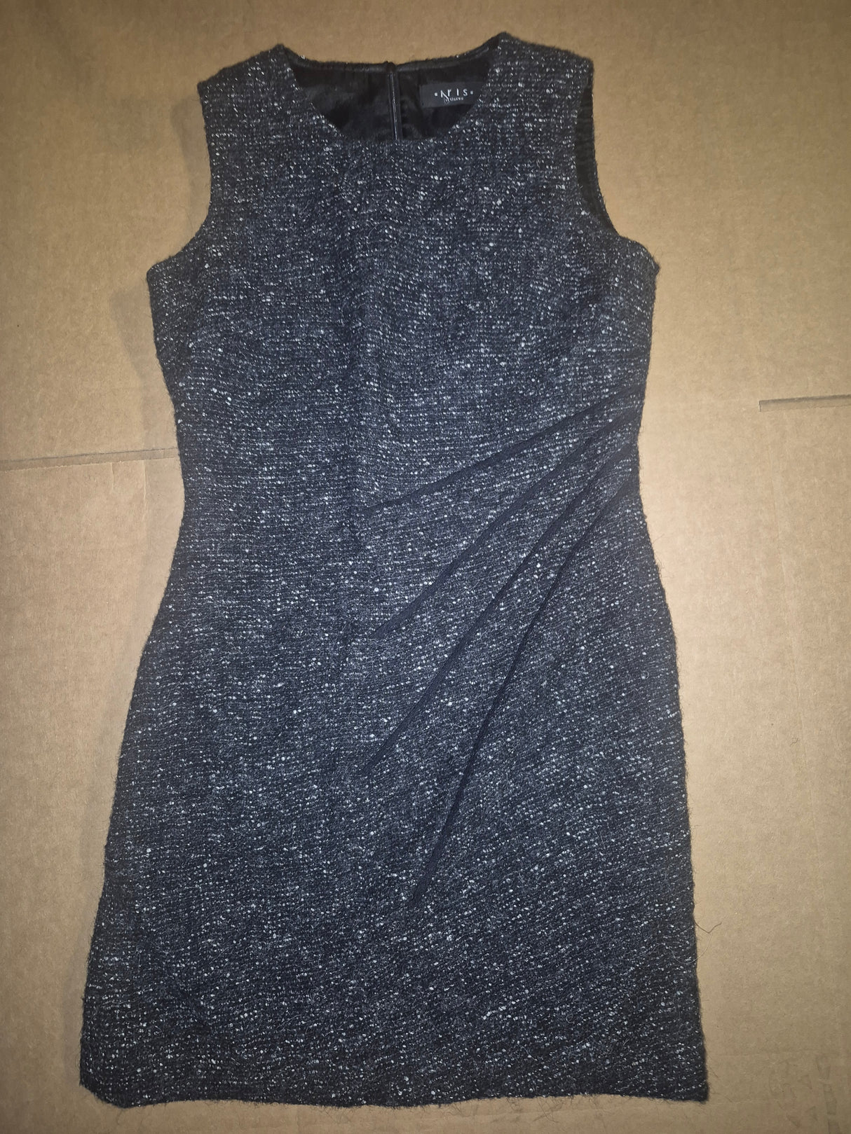 Iris Setlakwe (Size 8) Charcoal And Black, Wool Blend Dress, Thigh Length, Sleeveless