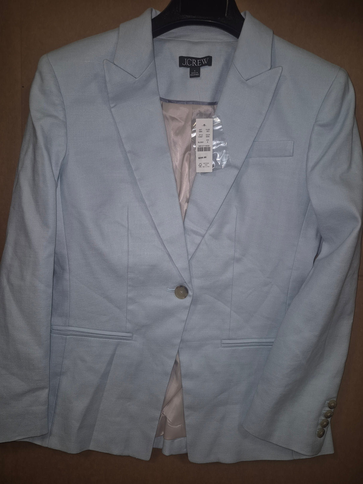 J. Crew Arden Blazer- Light Blue- Size 6
