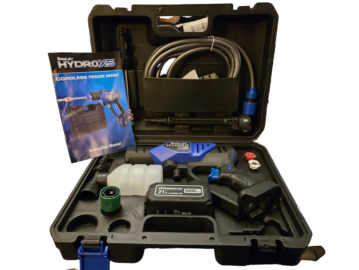 Ontel Turbo Jet HydroX5 Pro Portable Cordless Pressure Washer (Unused, Missing Pieces - Included Items Shown in Second Picture)