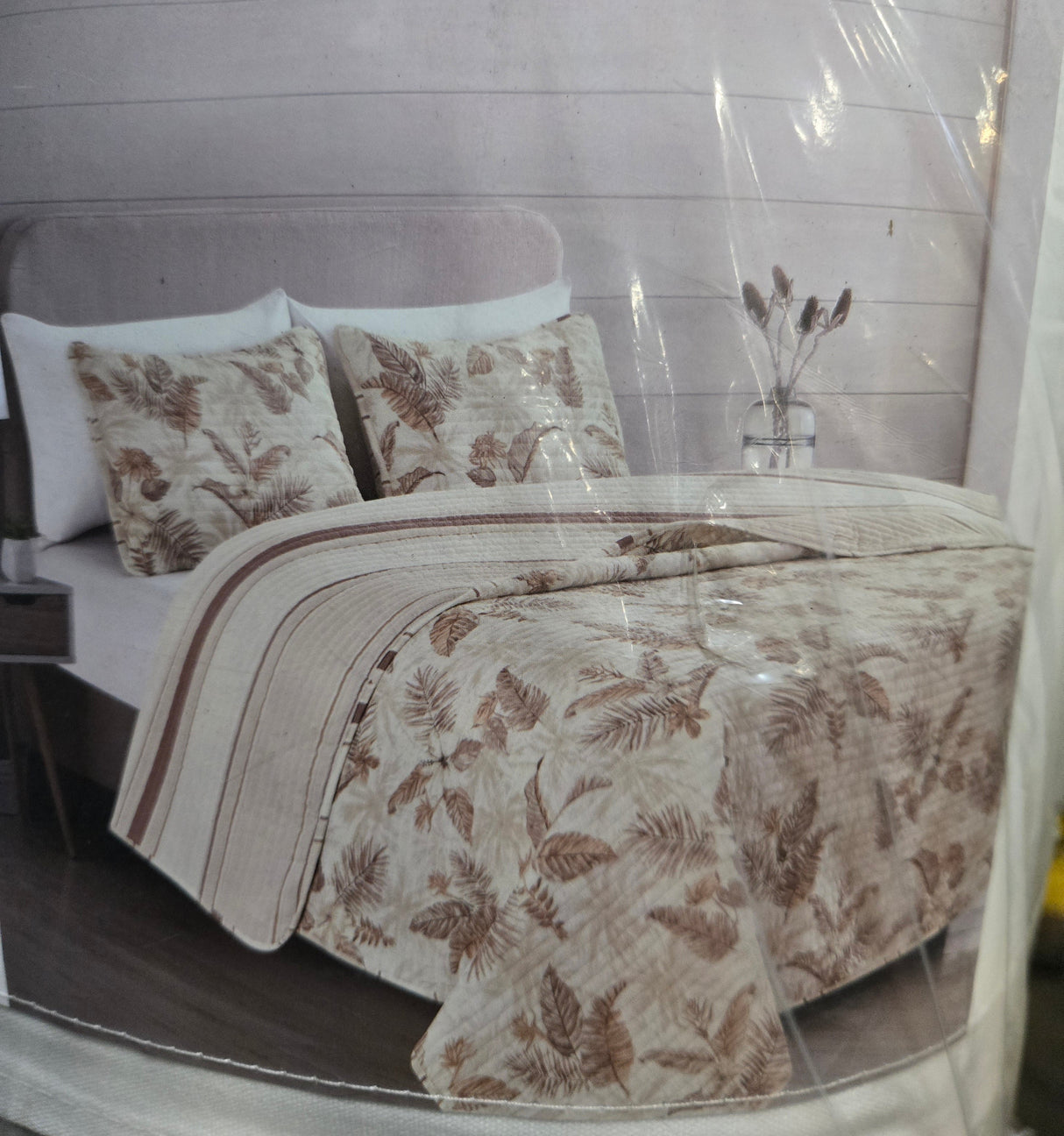 Ridge & Cove Cotton Quilt Set in Sand Floral (Full/Queen)