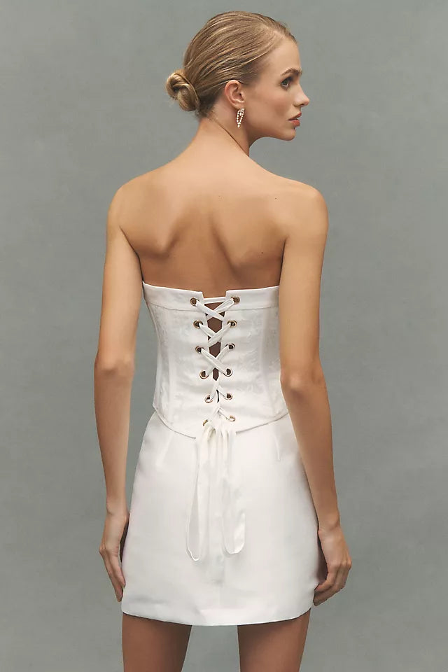 BHLDN Satin Corset Mini Dress Size 0