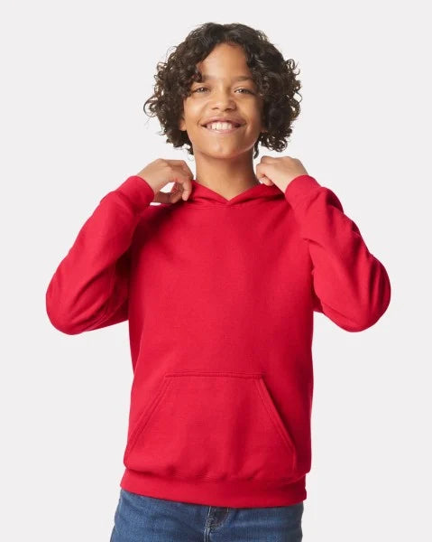 Softstyle Youth Midweight Hooded Sweatshirt RED