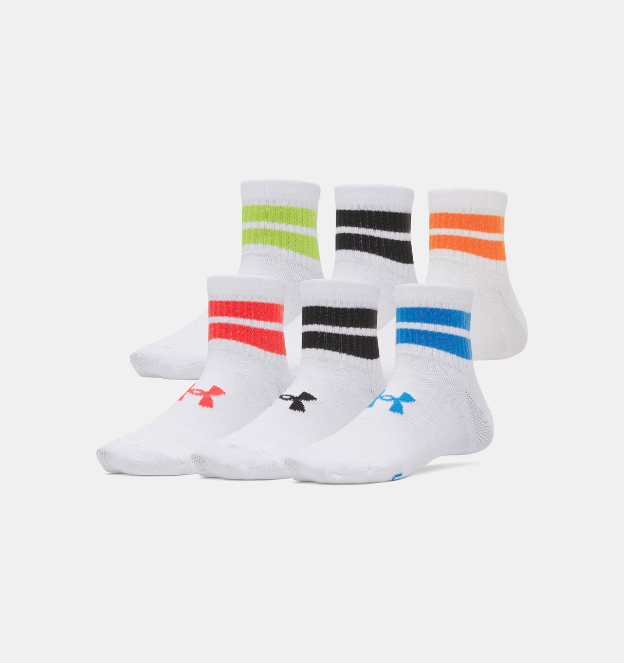 UNDER ARMOUR | Kid's Essential 6-Pack Socks | Size Y4.5-7