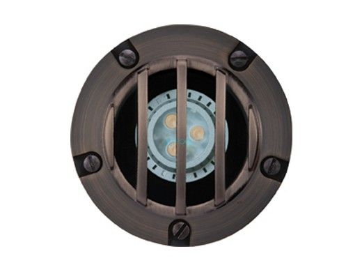 Sollos Inground LED Light Fixture with Rock Guard Cover | 5" Natural Metal - Antique Brass | IGG049-AB 996232