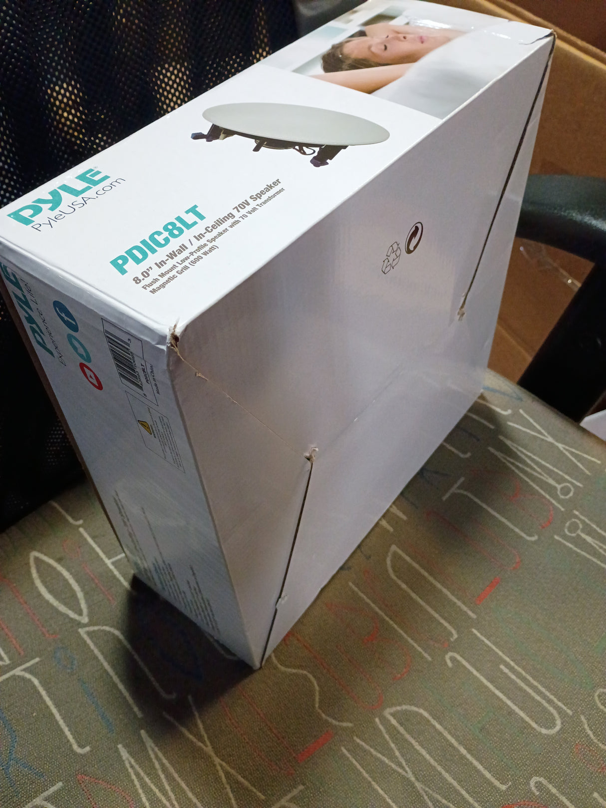 Pyle Ceiling and Wall Mount Speaker-8” 2-Way 70V Audio Stereo Sound Subwoofer Sound with Dome Tweeter, PDIC8LT(White)