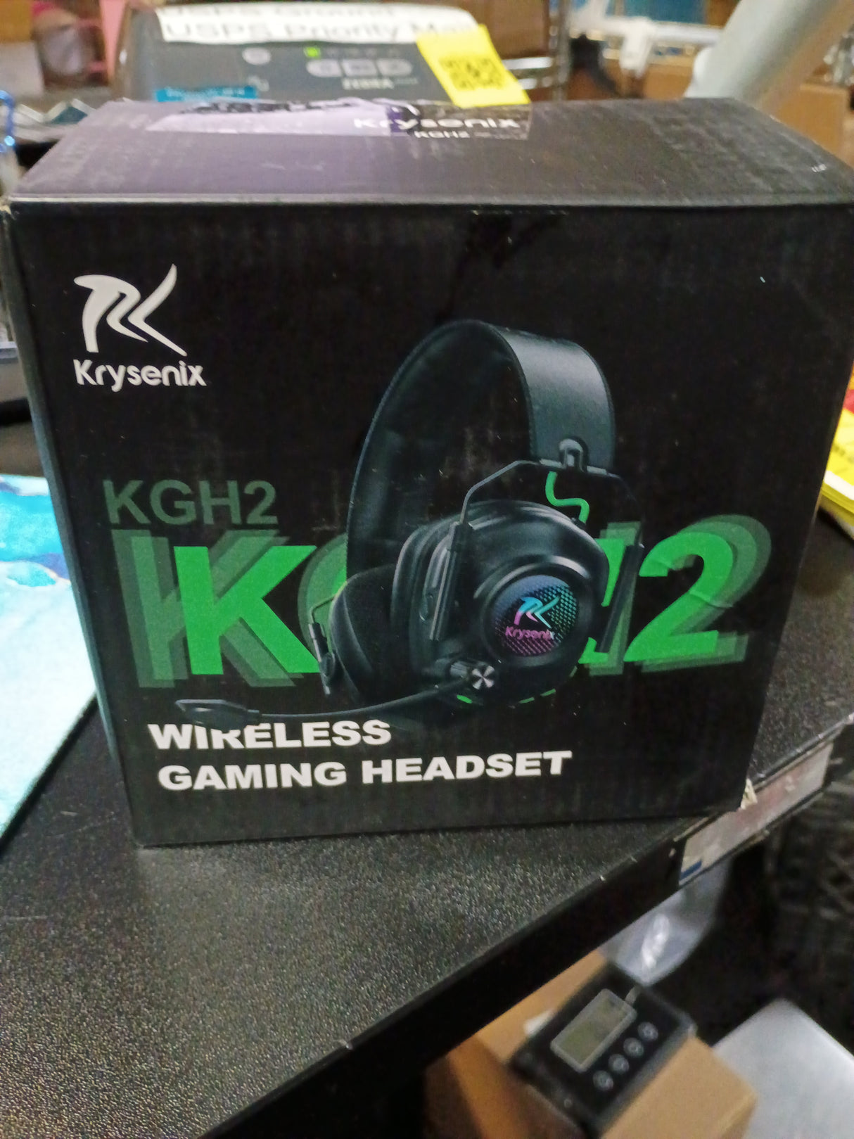 Krysenix Wireless Gaming Headset with Noise Canceling Microphone for PC, PS5, PS4, Switch, Mac,2.4 GHz Wireless & Bluetooth 5.4 Gaming Headphones, Cool RGB Lighting, 40Hr Battery, 50mm Drivers-White