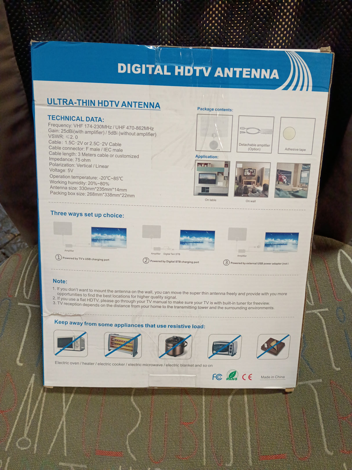 TV Antenna Indoor Antenna for Smart TV for Long Range Reception and All Smart TVs HD Digital Antenna with Amplifier Signal Booster for Local Channels Supports 4K 1080p-18 ft Coax Cable(White)