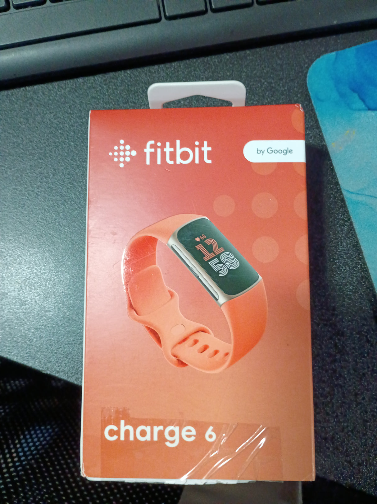 Fitbit Charge 6 Fitness Tracker with Google apps, Heart Rate on Exercise Equipment, 6-Months Premium Membership Included, GPS, Health Tools and More, Gold/Coral, One Size (S & L Bands Included)
