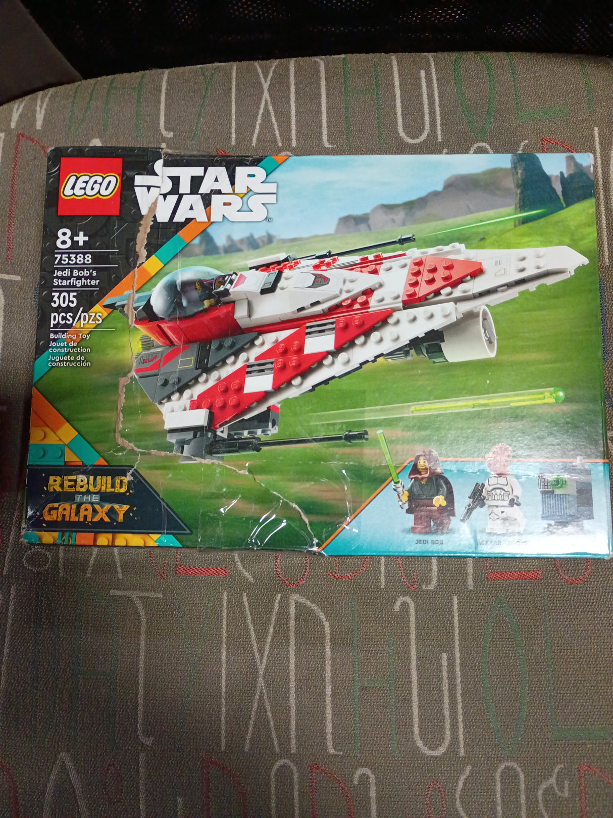 LEGO Star Wars Jedi Bob’s Starfighter Buildable Toy Vehicle, Brick Built Star Wars Starship with Jedi Bob Minifigure, Birthday Gift Idea for Boys, Girls or Any Fan Ages 8 and Up, 75388
