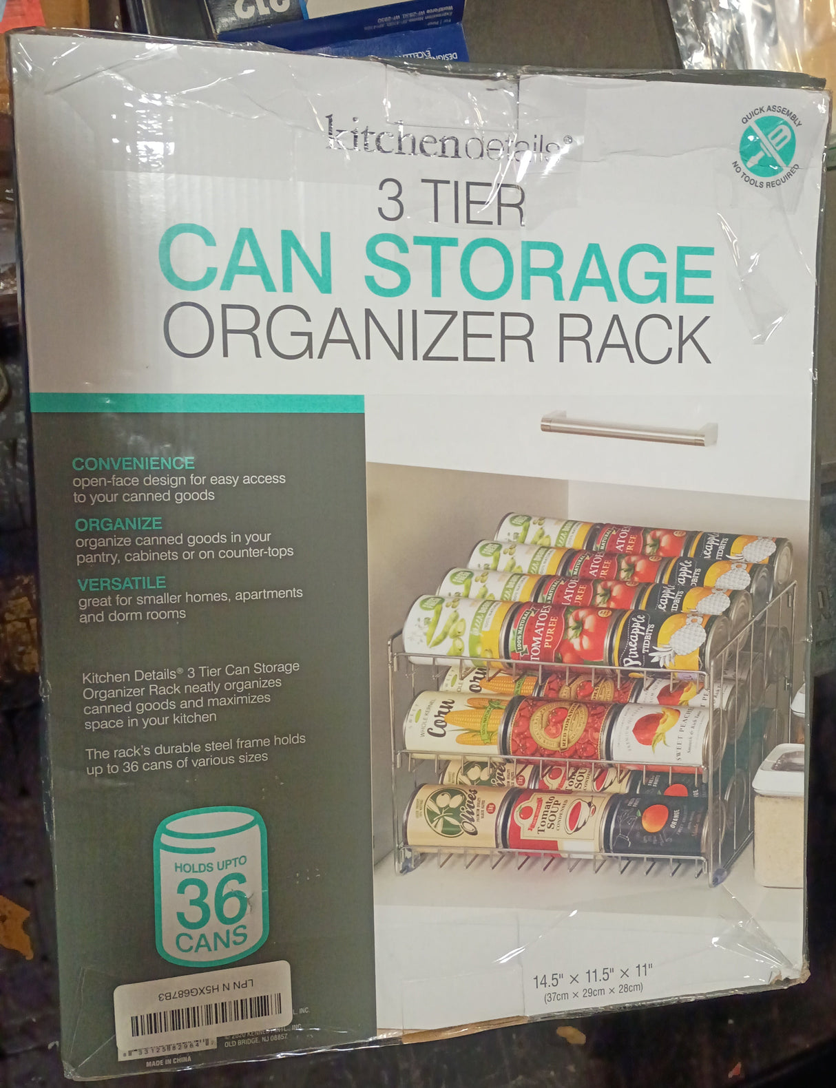 Kitchen Details 3 Tier Can Organizer | Canned Food Storage Rack | Kitchen Cabinet and Pantry Organization | Holds 36 Cans | Space Saving | Chrome