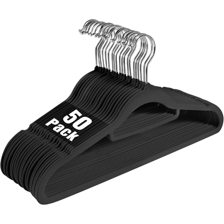 Premium Velvet Hangers Heavy Duty (50 Pack),  Non-Slip Felt Hanger