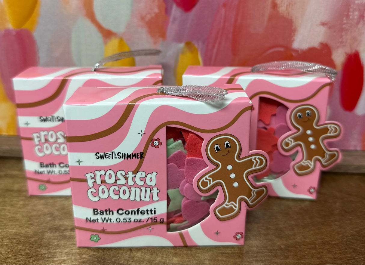 SWEET & SHIMMER | Bath Confetti | Frosted Coconut | Net Wt. 0.53 oz