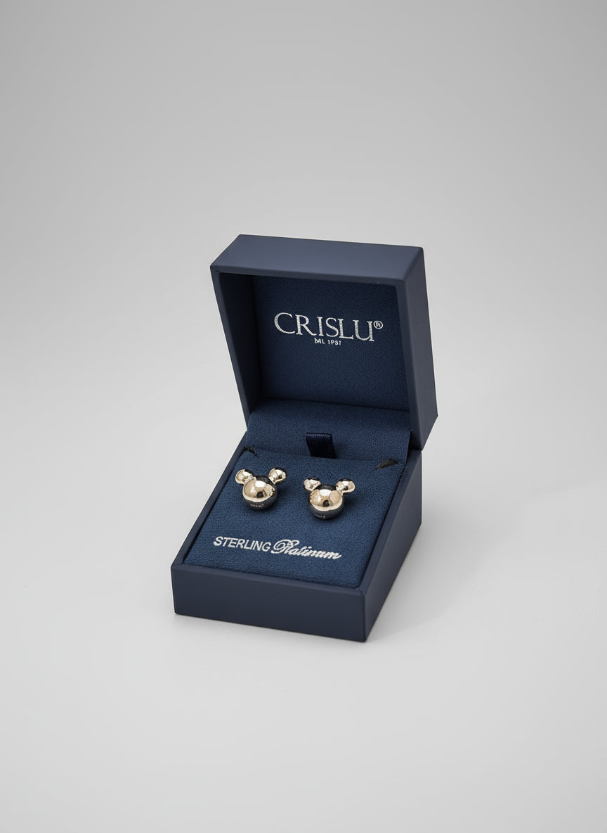 Disney Earrings - Mickey Mouse Icon Earrings - Platinum