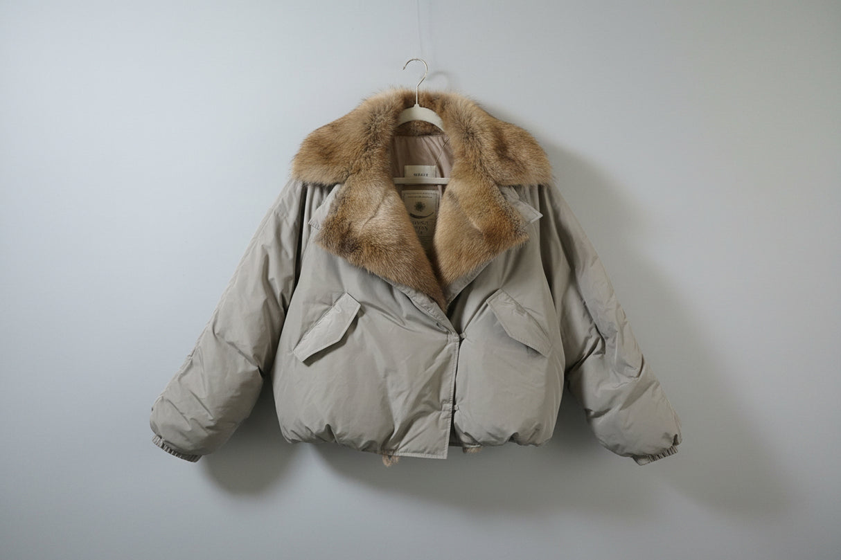 Mauve Goose Down Cropped Jacket Size 66