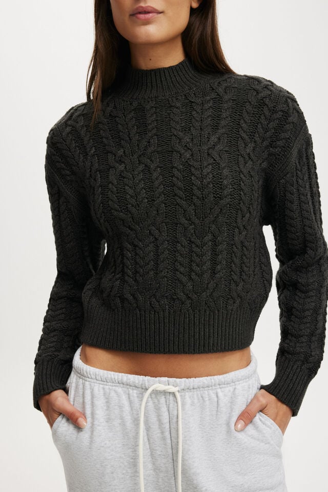 Cotton-On Boxy Mock Neck Knit Sweater