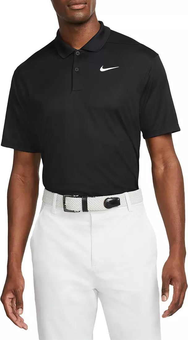 Nike Men's Dri-FIT Victory Solid Golf Polo (Black, L)