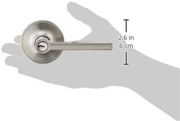 J-Series by Schlage Solstice Door Lever with Standard Trim - Keyed Entry Lock - Satin Nickel (J54 SOL 619)