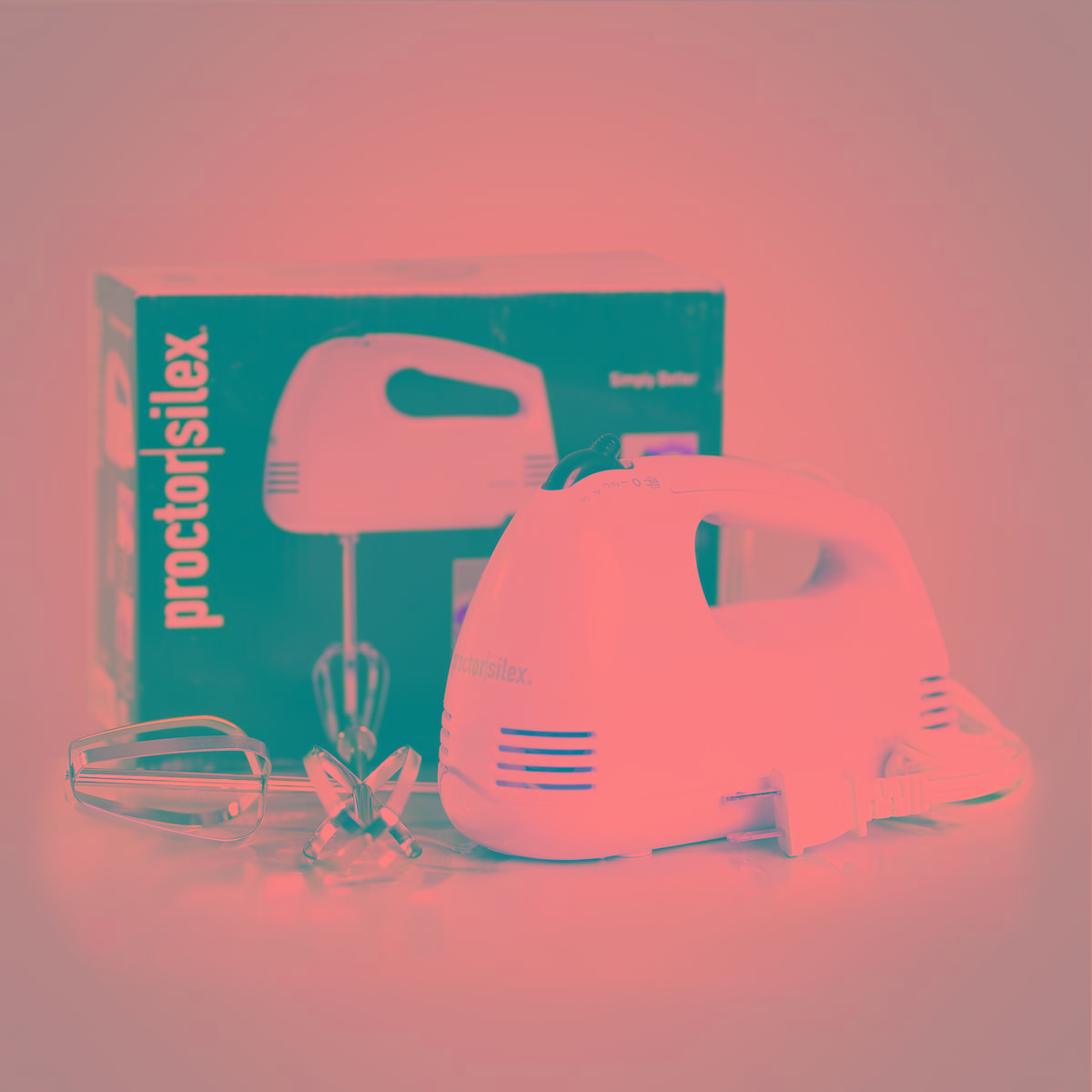 Proctor Silex Easy Mix 5-Speed Electric Hand Mixer with Bowl Rest, Compact and Lightweight, 100 Watts of Peak Power, White