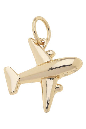 Jet Setter Charm in Shiny Gold