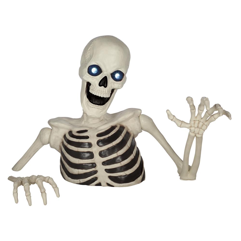 Pumpkin Hollow™ 7'5" LED Ground-Breaking Skeleton with Animated Eyes and Sound Halloween Décor