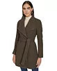 Calvin Klein Womens Asymmetrical Belted Wrap Coat Size XL