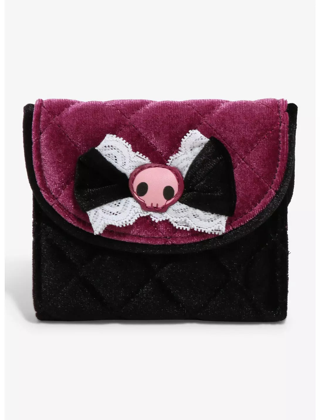 Her Universe Kuromi Bow Velvet Mini Flap Wallet