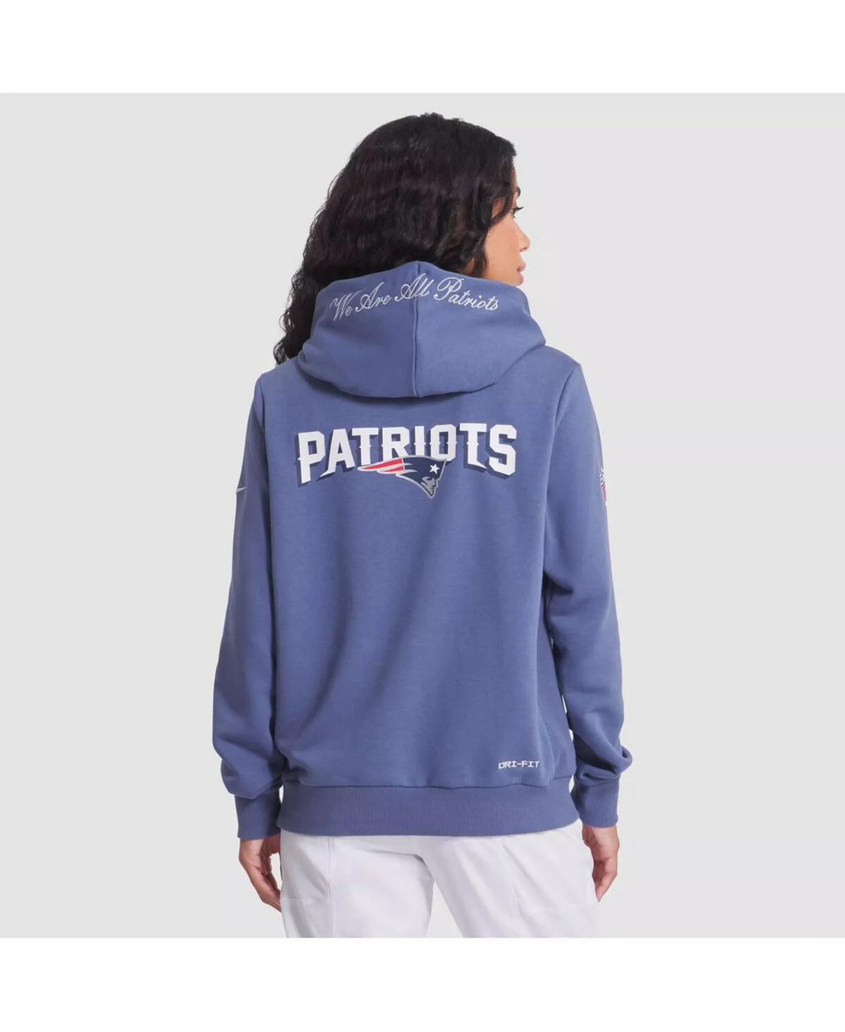 Women's Nike New England Patriots Rivalries Collection Sideline NFL Pullover Hoodie - Storm Blue - XL