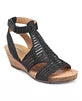 Earth Helodie3 Leather Adjustable Perforated Sandels Black 7.5W