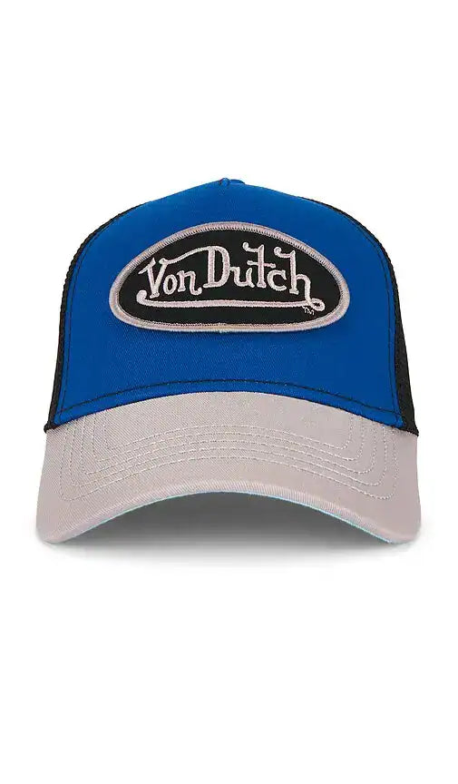 VON DUTCH - staple trucker hat - blue force/black/baby blue under bill (Size: One size)
