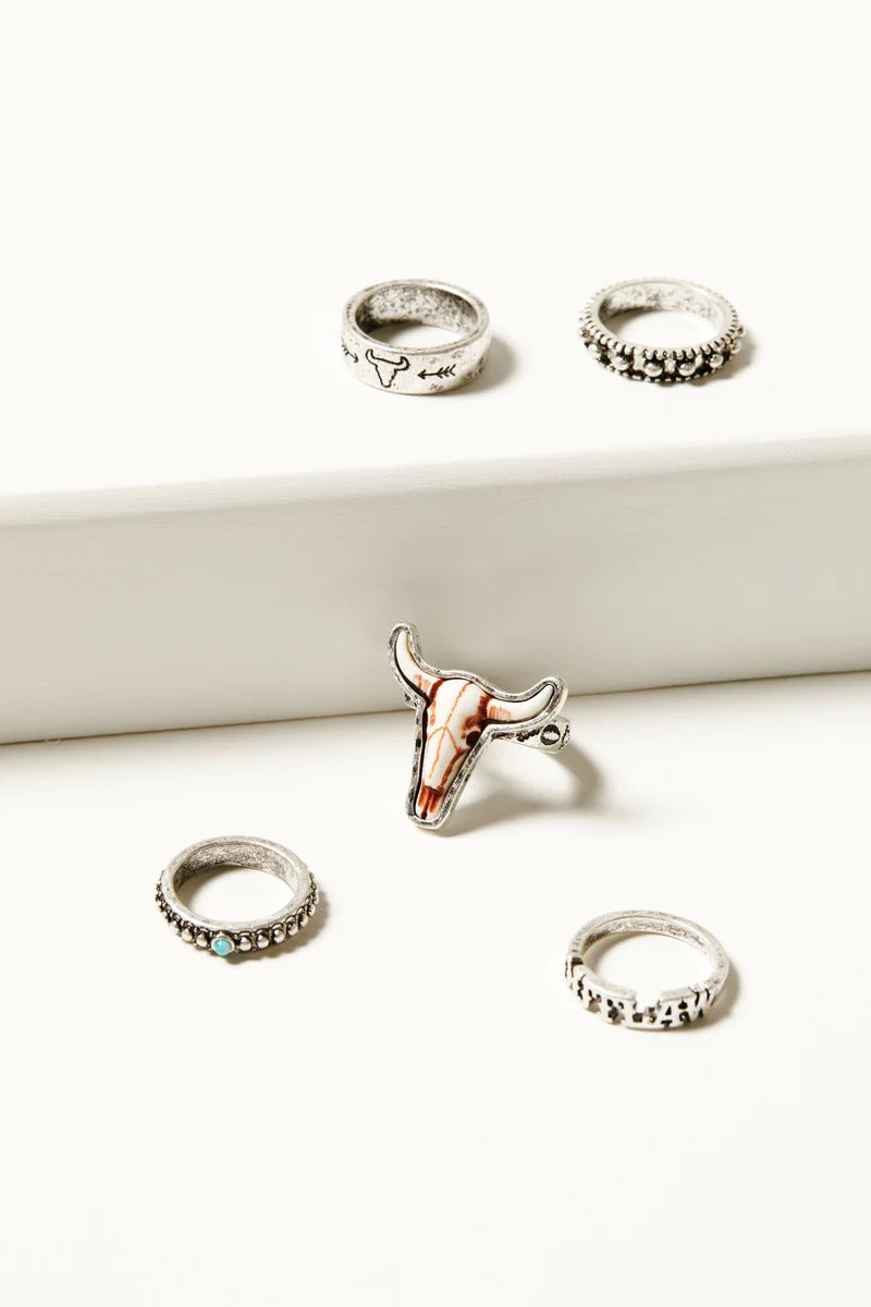 Mallory Outlaw Ring Set - 5 Piece By Miranda Lambert
