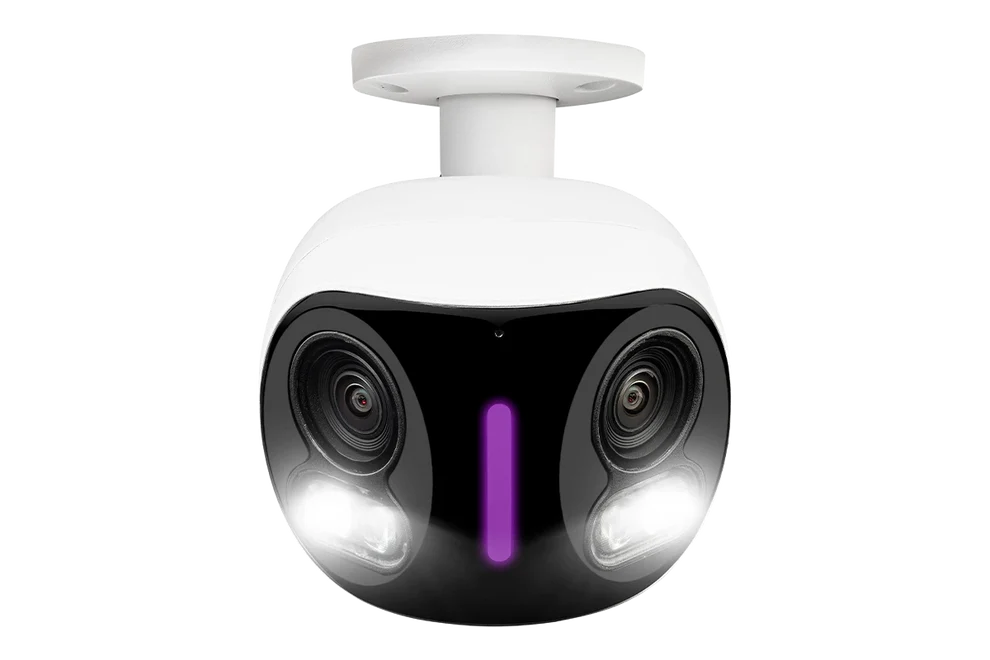 Lorex 4K Dual-Lens Wi-Fi Security Camera with Smart Security Lighting - White