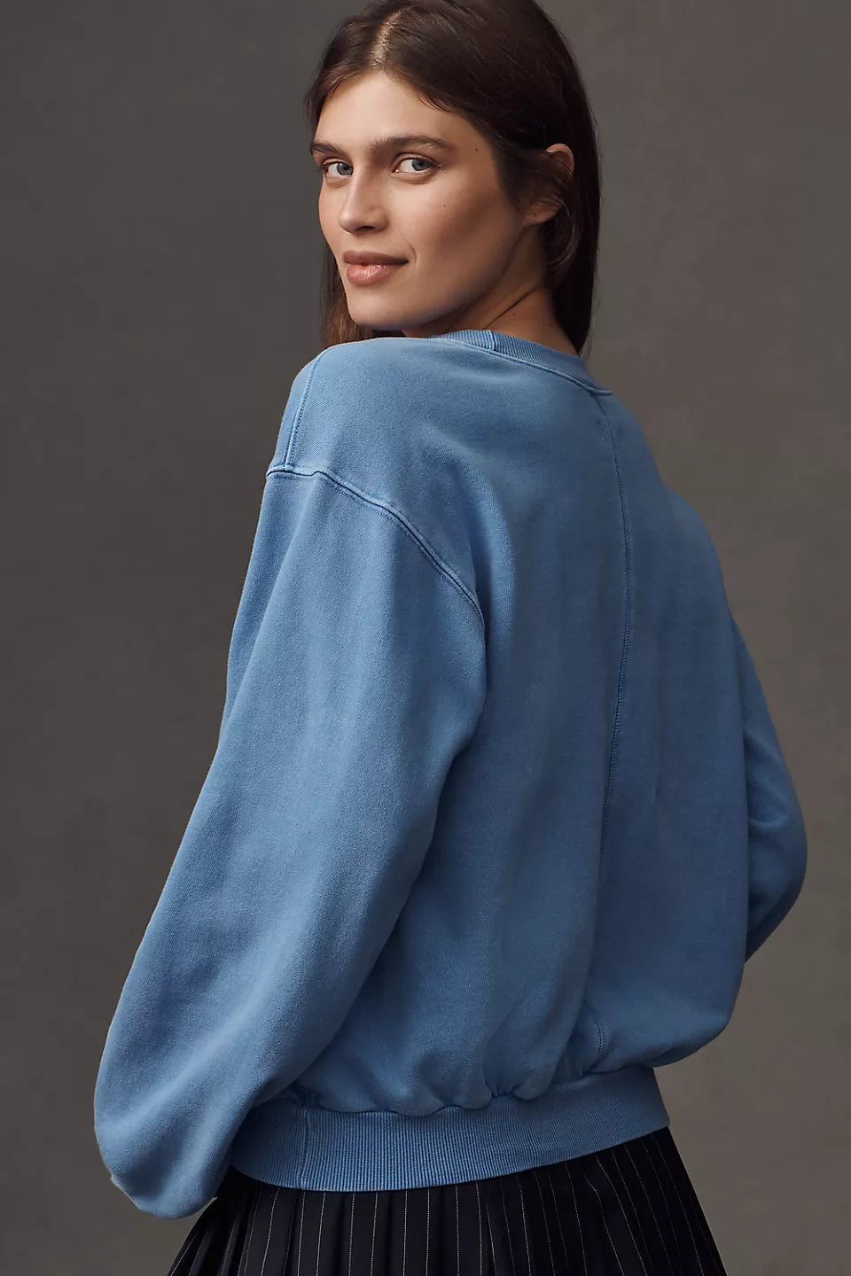 Anthropologie The Niki Bubble Sweatshirt by Pilcro Blue Size: M