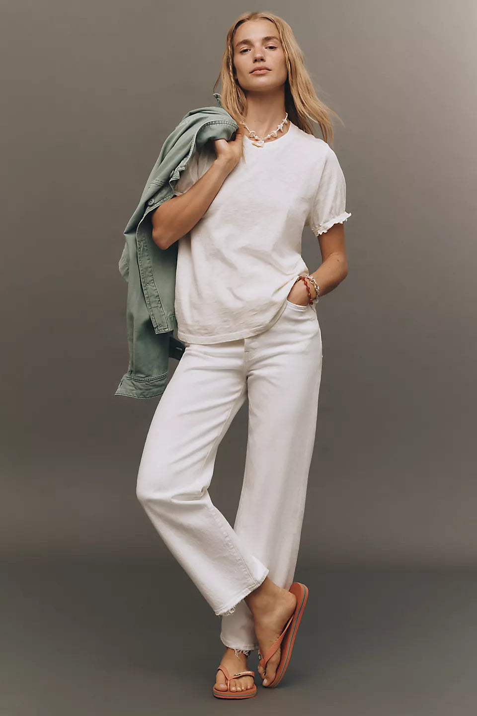 The Bennie Puff-Sleeve Crew-Neck Tee by Pilcro Size: M