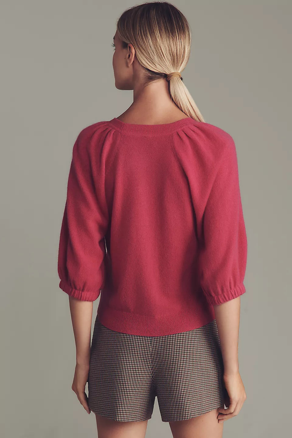 By Anthropologie Puff-Sleeve Cashmere Sweater Size: M