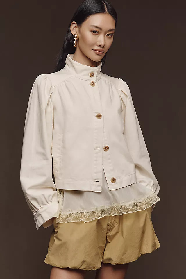 Sanctuary Twill Funnel-Neck Jacket Size S