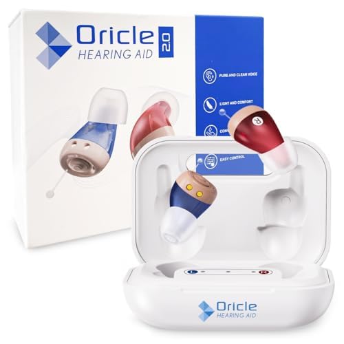 Oricle Standard 2.0 Hearing Aids for Seniors - Oricle Hearing Aids for Adults with Advanced Noise Cancellation - Easy Volume Control with Portable Charging Case
