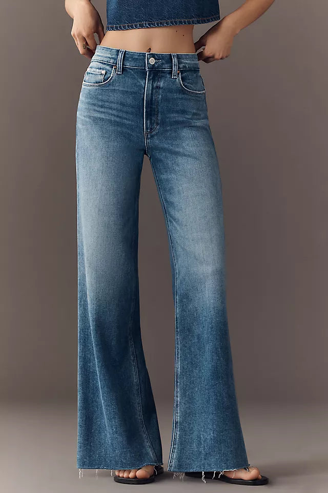 PAIGE Anessa High-Rise Wide-Leg Jeans Size 27