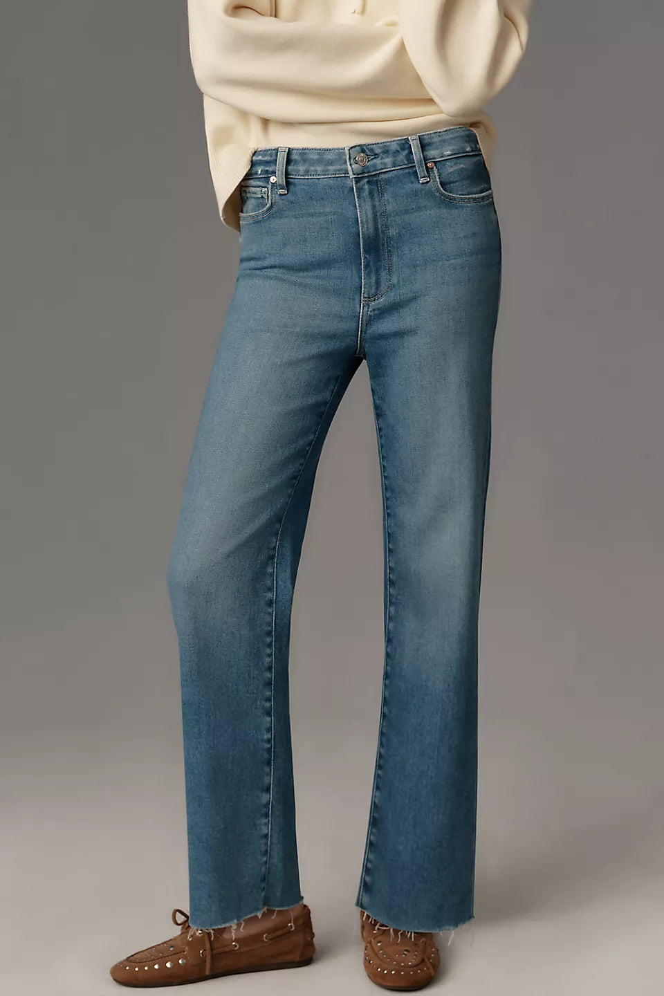 PAIGE Anessa High-Rise Straight-Leg Jeans Size: 26 Petite
