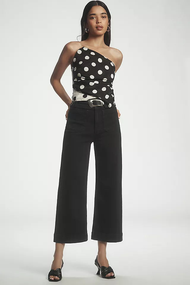 The Colette High-Rise Crop Wide-Leg Jeans by Maeve Size 29 Petite