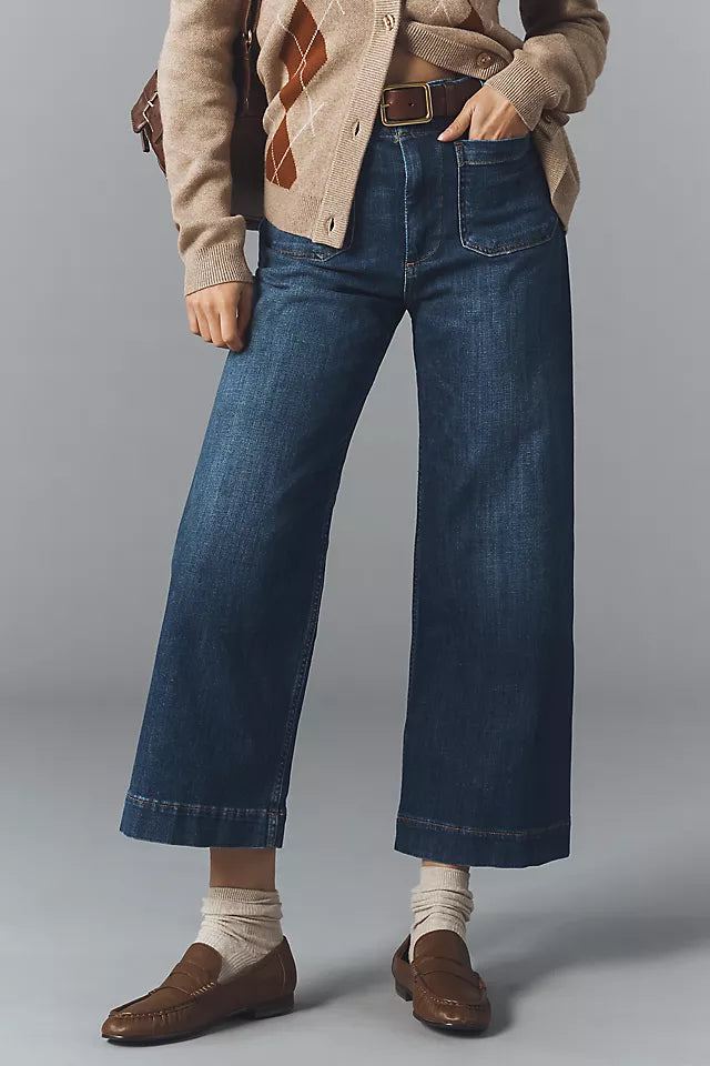 The Colette Crop Wide-Leg Jeans by Maeve Size 25